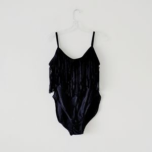 Oscar De La Renta Black Fringe Vintage Swimsuit 16